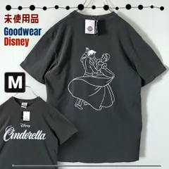 【未使用品】ディズニー/シンデレラ★グッドウェア★ヴィンテージ加工Tシャツ★ブラック★Goodwear/Disney★USAデザイン★ユニセックスM    #2507J091