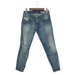 DIESEL ディーゼル  デニムパンツ サイズ:W26L30  ブルー  レディース ダメージ加工　241014003358