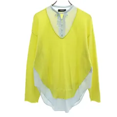 UNDERCOVER JUN TAKAHASHI アンダーカバー ジュンタカハシ 21SS 日本製 長袖 フェイクレイヤード Vネック ニット 2 イエロー レディース 古着