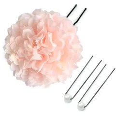 [JZOON] 髪飾り【16色展開】 浴衣 成人式 振袖 袴 直径約5cm 花 赤 青 緑 白 黄 桃 紫 橙 水色 藤 ピンポンマム 普通サイズ 髪飾り Uピン カラフル 袴 夏祭り 花火大会 花飾り シャンパンパウダー PP009