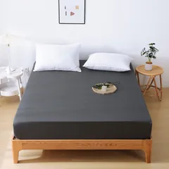 新品 ボックスシーツ 吸水速乾シーツ 厚さ5~30cmのマットレスに適用 （シングル100×200cm） ベッドシーツ 抗菌防臭マットレスカバー 洗えるベッドカバー 着脱簡単 敷き布団カバー 防ダニ 柔らかな触感 ダークグレー