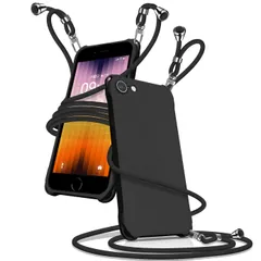【迅速発送】iPhone SE 第3世代 第2世代 用 ケース ショルダー シリコン iphone 8/7 スマホケース アイフォン7/8/se2/se3 カバー 耐衝撃 肩掛け 斜めかけ 縄掛けケース 紐付き 斜めがけ 織りストラップ付き 長さ調整可能 取り