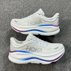 HOKAONEONE Bondi 9 ボンダイ 9 スニーカー ランニングシューズ ランニング マラソン ランシュー グレイ ホワイト パープル