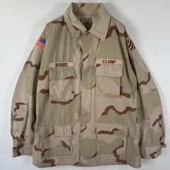 古着 90's/90年代 ミリタリー  ミリタリージャケット BDUジャケット デザートカモフラ 迷彩 ワッペン 米軍実物 LARGE LONG  ベージュ系 メンズ