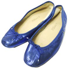 E.PORSELLI ポルセッリ メタリック バレエシューズ 38(23.5-24cm) ブルー ジャズシューズ フラットシューズ シューズ g22755