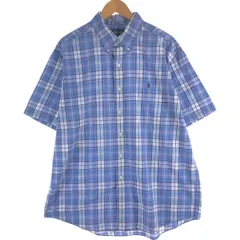 古着 ラルフローレン Ralph Lauren CUSTOM FIT 半袖 ボタンダウン チェックシャツ メンズXL相当/eaa562695