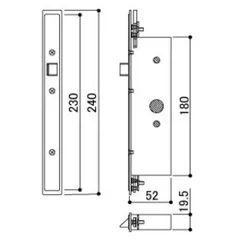 ラッチ付グレモン錠 / 1セット入り HH-3K-14490 交換用 部品 YKK AP