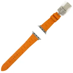 【天白】エルメス キリムシンプルトゥール オレンジ アップルウォッチバンド 42mm 41mm 40mm 38mm シルバー金具 新品のサムネイル