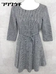 ◇ ◎ ROPE PICNIC ロペピクニック リボン付き グレンチェック 長袖 ミニ ワンピース サイズ36 グレー レディース 【中古】 【1101250013044】