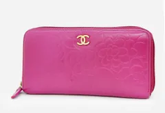 CHANEL(シャネル) カメリア ラウンドファスナー 長財布 ピンク ジップウォレット