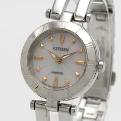 CITIZEN　シチズン　Wicca　ウィッカ　E031-S057264　腕時計　ウォッチ　ソーラー　エコドライブ　レディース　白文字盤　シルバー　SS　citizen　【中古】