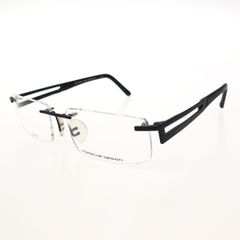 未使用品 PORSCHE DESIGN ポルシェデザイン  メガネ  P'8704 ブラック チタン メンズ ツーポイント　240001139415