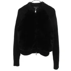 Armani Exchange (アルマーニ エクスチェンジ) 14HO ファーニット切替ジップアップブルゾン ブラックのサムネイル