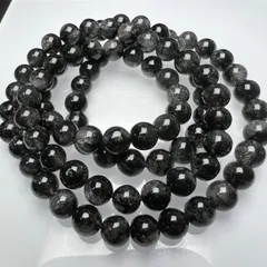 ブラックルチルクォーツ 6mm 54cm 3連巻きブレスレット