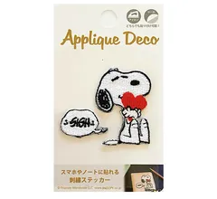SNOOPY スヌーピーアップリケデコステッカー　刺繍ステッカー 金糸