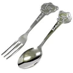 【中古】箸・スプーン(キャラクター) チャイロイコグマ＆リラックマ スプーン＆フォークセット 「一番くじ リラックマ ストロベリーパーティーテーマ」 G賞