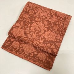 袋帯 纐纈 花唐草 上品な加工 全通 正絹 MO-702 - メルカリ