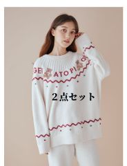 2点セット【販路限定商品】【HOLIDAY】ノルディックプルオーバー&ロングパンツセット  アイボリー