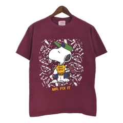 PEANUTS スヌーピー 半袖Ｔシャツ アニメ キャラクター パープル(メンズ S相当)中古 古着 T7413