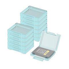 【数量限定】防滴 軽量 薄型 カード保護ボックス 防塵 ケース cfタイプa クリアケース メモリーカードケース 携帯便利 カードケース Type-A CFexpress 透明のブルー 1枚収納 12枚セット KIWIFOTOS
