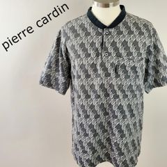 zC1093【L】ピエール・カルダン Tシャツ ゴルフ イラスト チェック柄