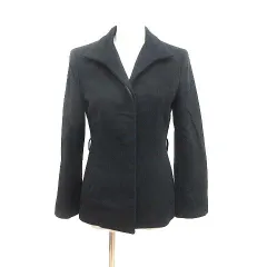 ナチュラルビューティー NATURAL BEAUTY テーラードジャケット 総裏地 長袖 アンゴラ混 カシミヤ混 M 黒 ブラック /YK ■MOのサムネイル