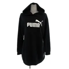 プーマ PUMA パーカー スウェット 長袖 ロゴプリント ロング丈 プルオーバー コットン混 ブラック 黒 ホワイト 白 Sのサムネイル