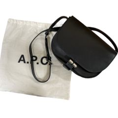 ◆中古品◆A.P.C. アーペーセー Geneve ジュネーブ レザー ショルダーバッグ ハーフムーン ブラック 黒 保管袋付 kyX17232N