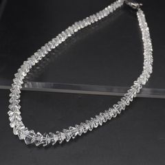 J735 水晶 GSILVER刻印 ネックレス デザインカット シルバー