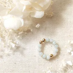 アマゾナイト3㎜ラウンドのイヤーカフ（片方）　♯11