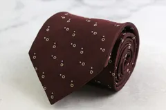 タケオキクチ ブランド ネクタイ ストライプ柄 ドット 小紋柄 シルク PO メンズ ワインレッド TAKEO KIKUCHI 【中古】
