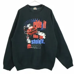 90年代 FRUIT OF THE LOOM スノーモービルプリント スウェット 大きいサイズ スポーツ 丸首 レッド (メンズ 2XL) 中古 古着 O3476