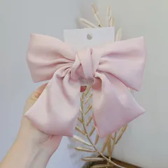 【新品】大きなリボンバレッタ　ヘアピン ロリィタ　ピンク　大きい　大きめ