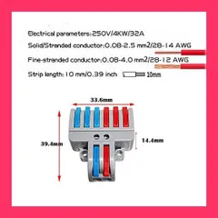 【スタッフおすすめ！】CTRICALVER端子セット、レバー付き接続端子セット、ワイヤープッシュケーブルコネクター、コンパクトプラグイン端子、8極端子7個、取付ねじ付き（2in 6out）