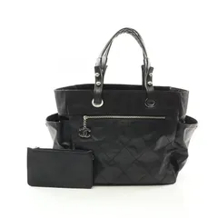 シャネル CHANEL トートバッグ パリビアリッツGM A34210 ブラック PVCコーティングキャンバス レザー パリビアリッツトートGM レディース Used A