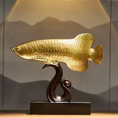 アロワナの置物白蝶貝