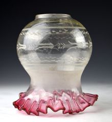 Fenton フェントン社製バーミーズグラス ヴァセリン フラワーベース Fenton フェントン社製バーミーズグラス ヴァセリン フラワーベース