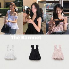 新品 韓国 THE BARNNET 大人気 Magnolia Off-Shoulder Top タンクトップ 大人気 半袖 Tシャツ Y2K 人気 春夏【3色選択可能】