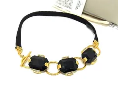■美品■ MARNI マルニ ラインストーン ネックレス チョーカー アクセサリー レディース ブラック系×ゴールド系 FM3132のサムネイル