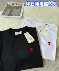 新品 AmiParis アミパリス 半袖 Tシャツ ブラック 男女兼用 赤いハートの刺繍