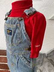 【Size 70】オシュコシュ ヒッコリー オーバーオール  タートルネック セット