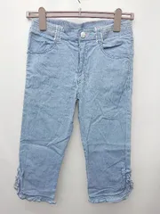 ◇ Θ mezzo piano メゾピアノ コットン　七分丈 パンツ サイズL ブルー キッズ 子供服　女の子 P  【1409250008665】