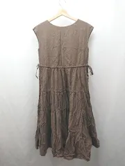 ◇ ⊂ NATURAL BEAUTY BASIC ウエストドロスト ノースリーブ 膝下丈 ワンピース サイズS ブラウン系 レディース E  【1507030001124】のサムネイル