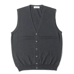 【美品】GRAN SASSO グラン サッソ カーディガン サイズ:50 / Vネック ノースリーブ ハイゲージ ニット カーディガン / ベスト / MADE IN ITALY / ヘザーダークグレー / トップス セーター【メンズ】【中古】のサムネイル