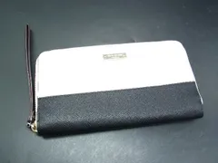 kate spade ケイトスペード レザー ラウンドファスナー 長財布 ウォレット 札入れ ピンク系×ブラック系 DG7503