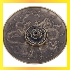 ★送料無料★ 線香立て 香炉皿 お線香用 お香立て お線香炉 香立 線香皿 お香入れ 龍彫り 香炉銅器 仏壇 仏具 開運 風水 仏壇用 香炉 5穴 多数ホール付き 書斎 客間 ヨガ教室 喫茶店 茶屋 事務室(ブロンズ)