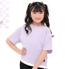 Bee 重ね着風トップス◇ブルーラベンダー◇子供服 キッズ 女の子 100 110 120 130 140 150