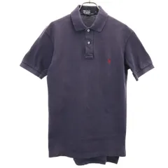 Polo by Ralph Lauren ポロバイラルフローレン USA製 半袖 ポロシャツ S ネイビー 鹿の子 メンズ 古着