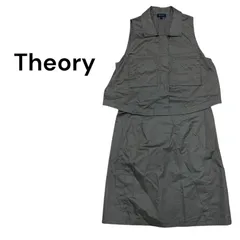 Theory  襟付き膝丈ワンピース　ブラウン　カーキ　Mサイズ