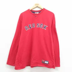 XL/古着 ナイキ NIKE 長袖 ビンテージ Tシャツ メンズ 00s MLB ボストンレッドソックス 刺繍 コットン クルーネック 赤 レッド メジャーリ